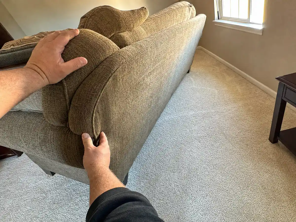 carpet cleaning technician on the job in West Covina, CA
